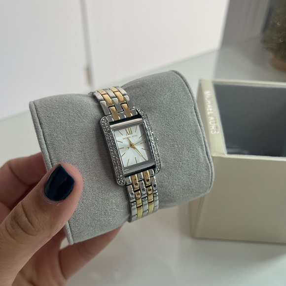 Michael Kors Mini Monroe Pavé Two-Tone Watch - Picture 9 of 14